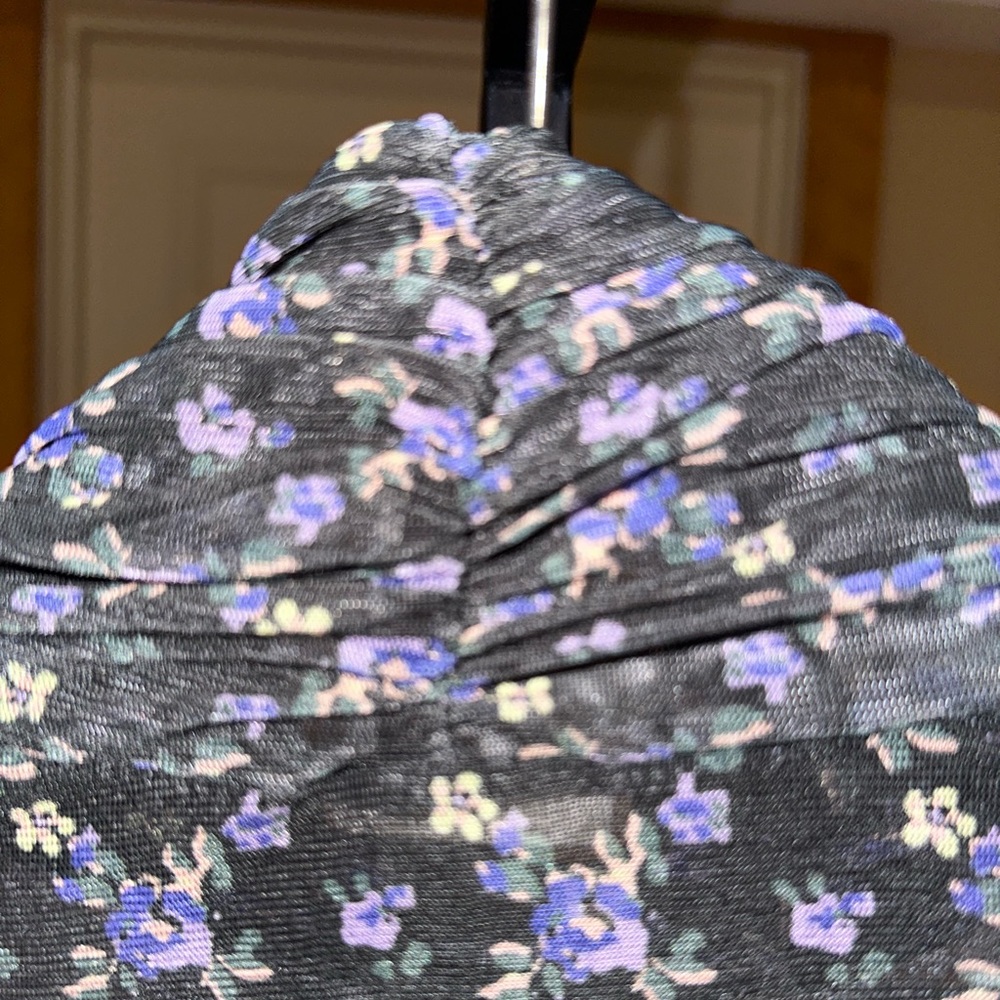 Free People Under It All Printed Mesh Bodysuit in Midnight Combo NEW - Picture 7 of 11